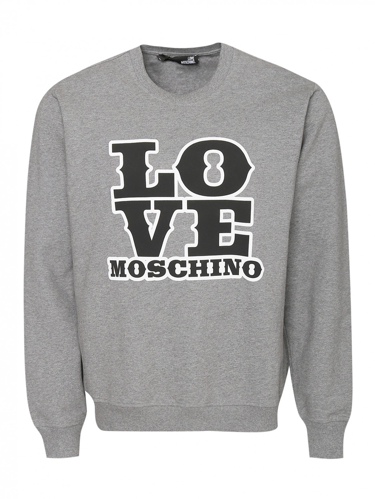 Свитшот из хлопка с принтом Moschino Love  –  Общий вид