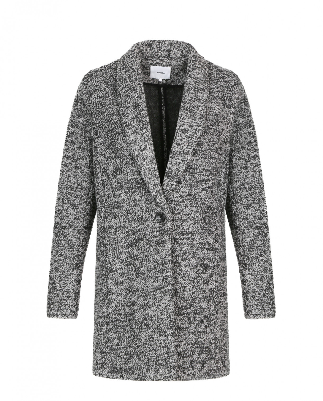Пальто из смешанной шерсти на одной пуговице Suncoo  –  Общий вид  – Цвет:  Серый