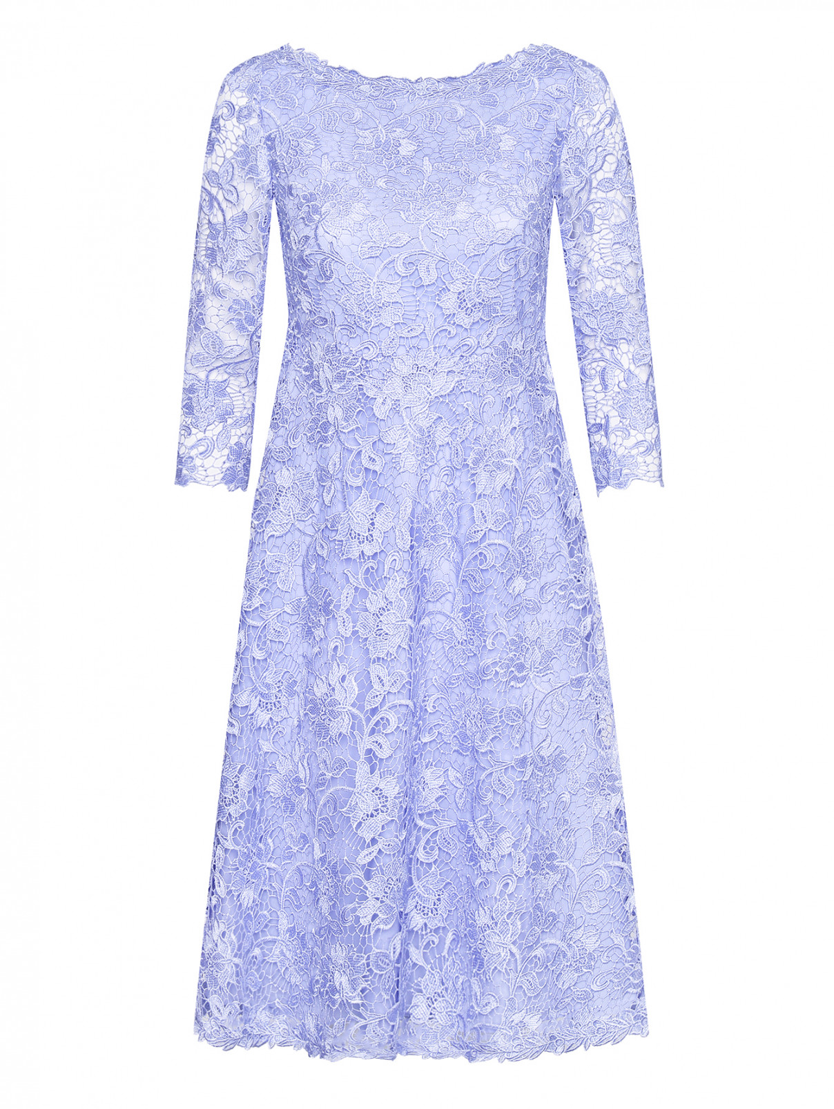 Кружевное платье с рукавом 3/4 Luisa Spagnoli  –  Общий вид  – Цвет:  Фиолетовый