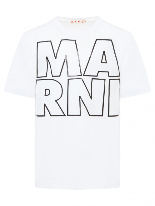 Трикотажная футболка с принтом Marni - Общий вид