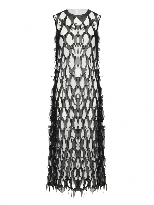 Платье из шелка с необработанными разрезами  - Общий вид