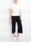 Укороченные брюки из шерсти свободного кроя с боковыми карманами Allude  –  Модель Общий вид