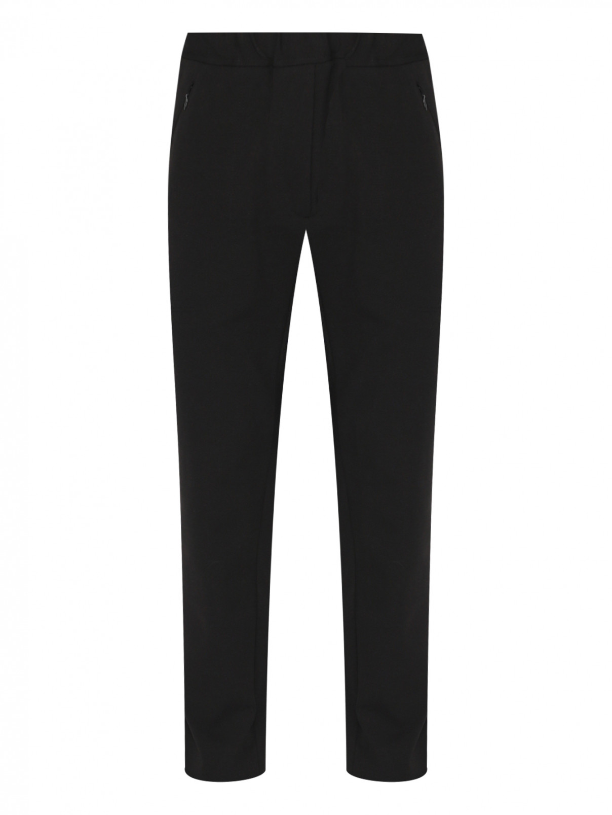 Трикотажные брюки с карманами LARDINI  –  Общий вид  – Цвет:  Черный