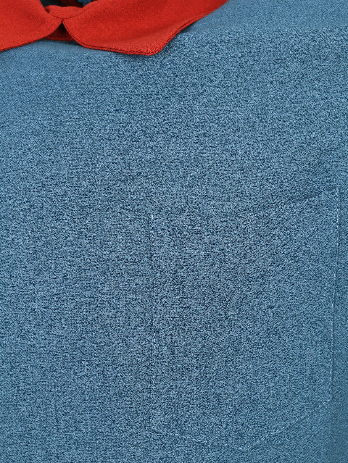Блуза из крепа с контрастным воротником Marni  –  Деталь1  – Цвет:  Синий