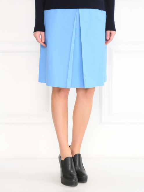 Юбка-трапеция из хлопка Jil Sander Navy - Модель Верх-Низ