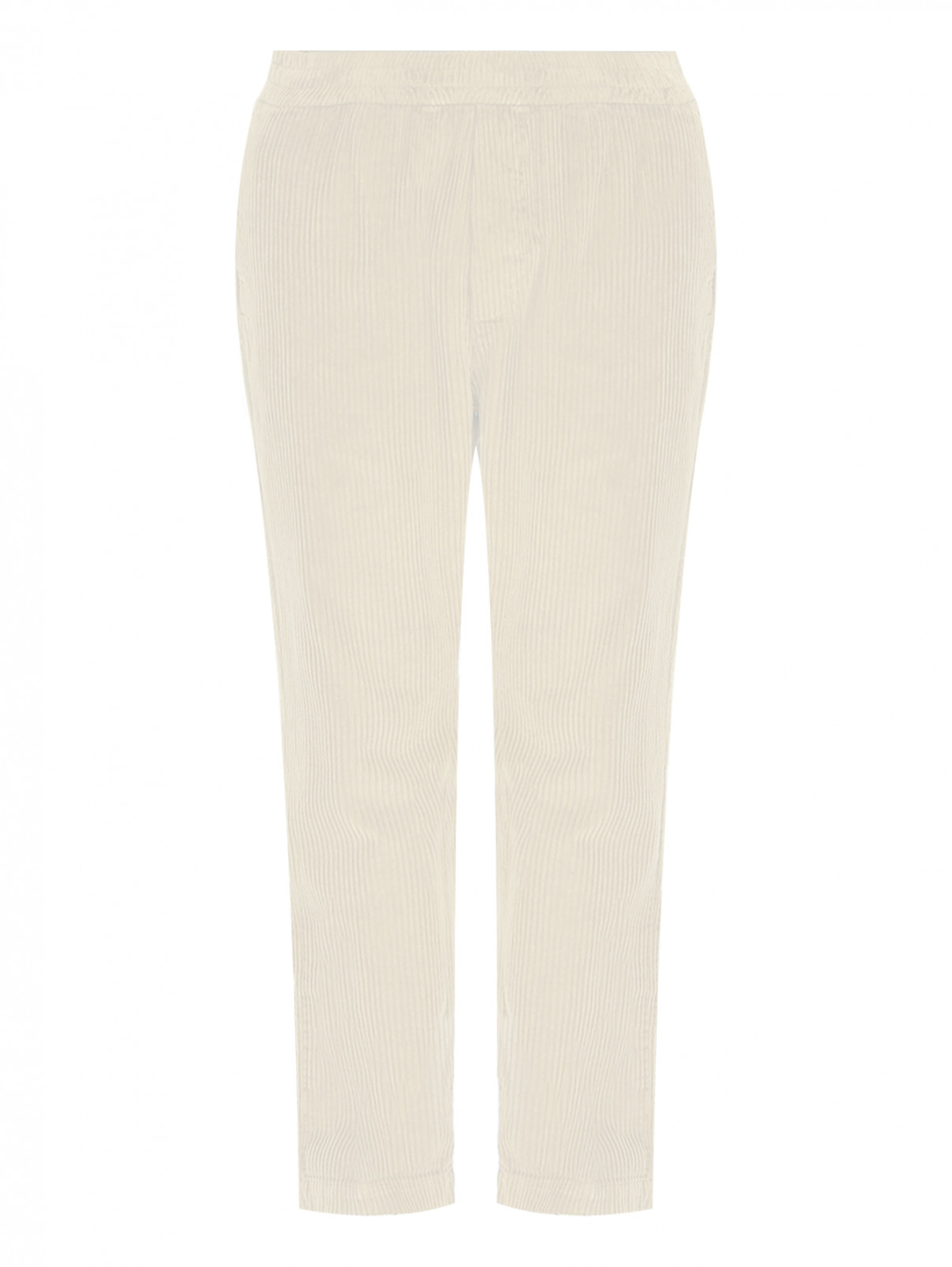 Вельветовые брюки на резинке Barena  –  Общий вид  – Цвет:  Белый