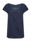 Атласная футболка из шелка комбинированного кроя TWINSET  –  Общий вид