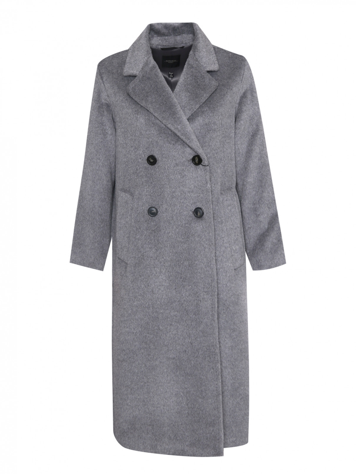 Двубортное пальто из смешанной шерсти Weekend Max Mara  –  Общий вид  – Цвет:  Серый