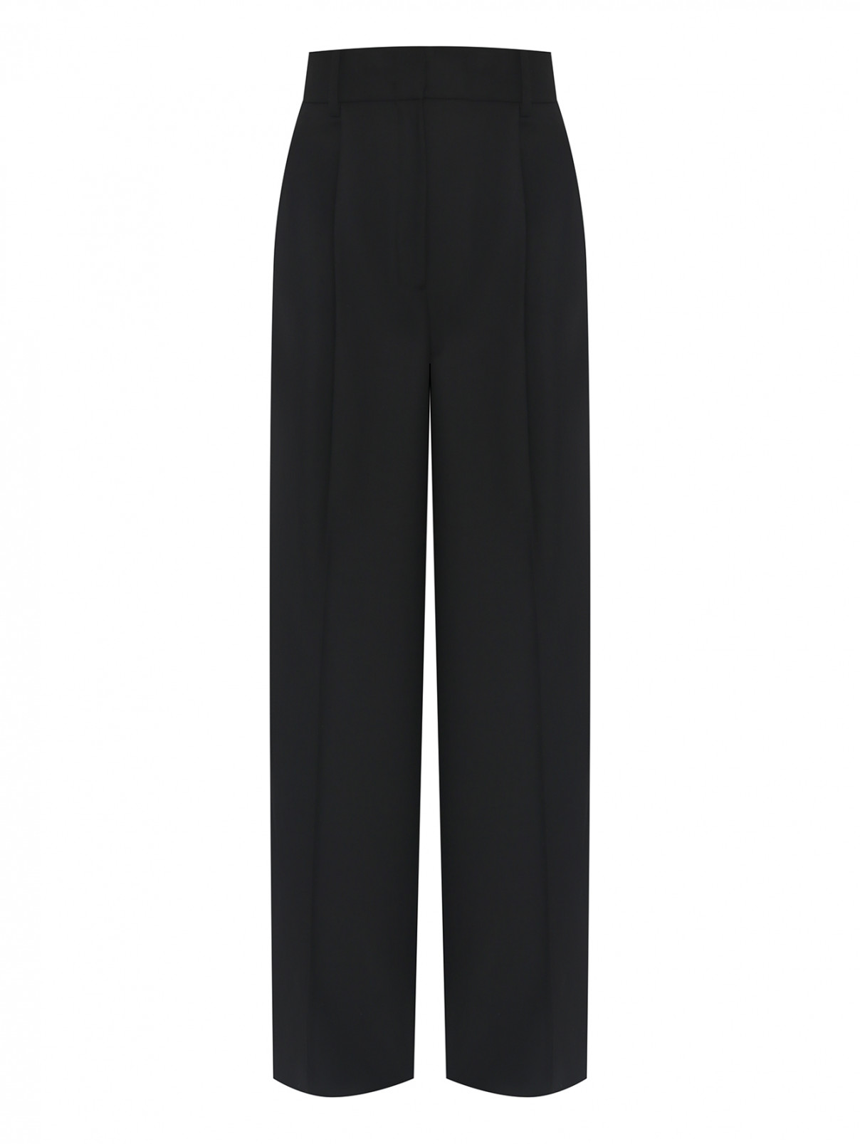 Широкие брюки из смешанной шерсти Dorothee Schumacher  –  Общий вид  – Цвет:  Черный