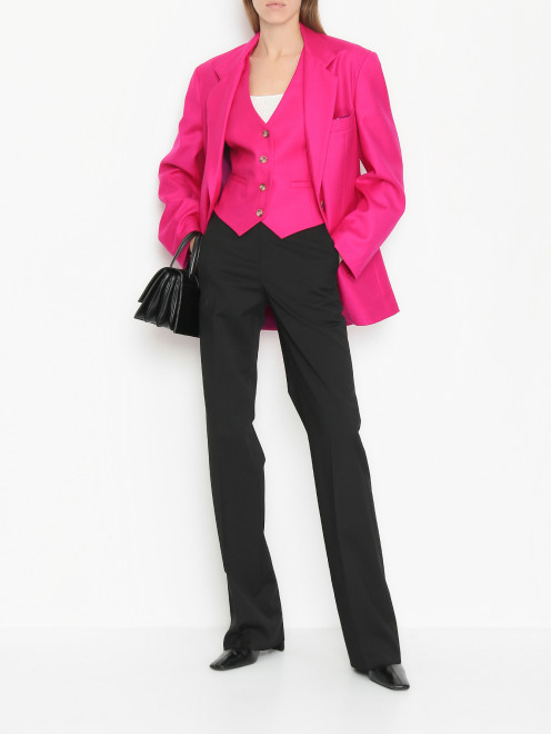 Пиджак из шерсти с карманами и поясом Forte Dei Marmi Couture - МодельОбщийВид