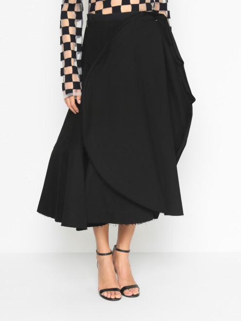 Хлопковая однотонная юбка Sportmax - МодельВерхНиз
