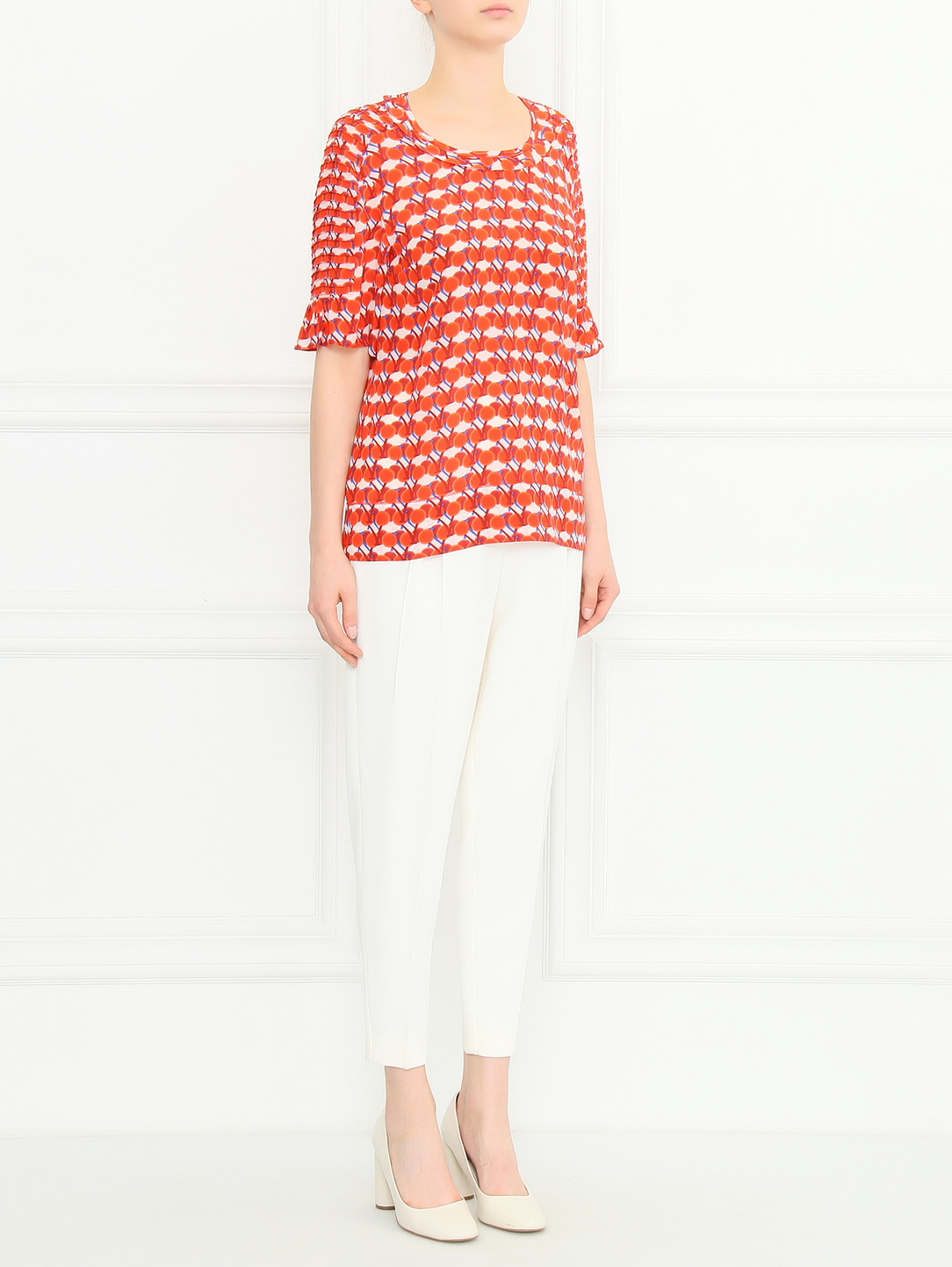 Блуза из шелка с узором Sonia Rykiel  –  Модель Общий вид  – Цвет:  Узор