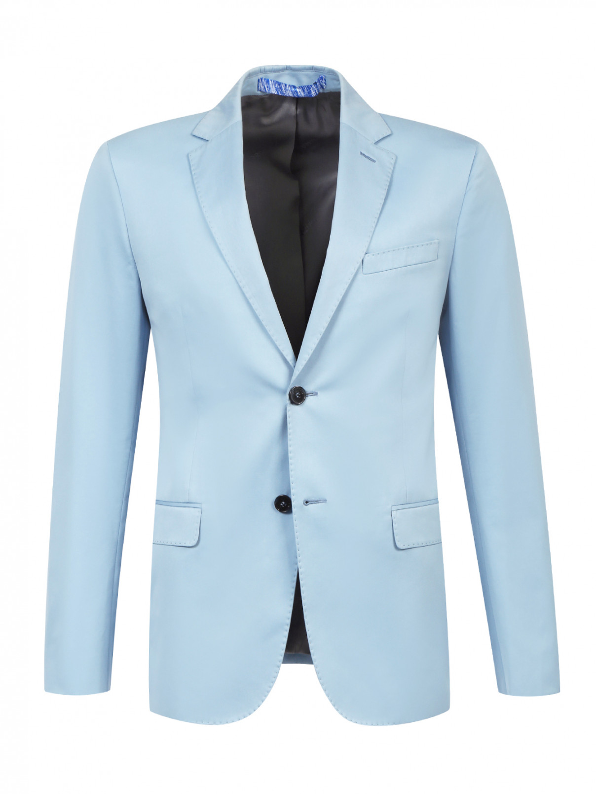 Пиджак однобортный из хлопка Kenzo  –  Общий вид  – Цвет:  Синий