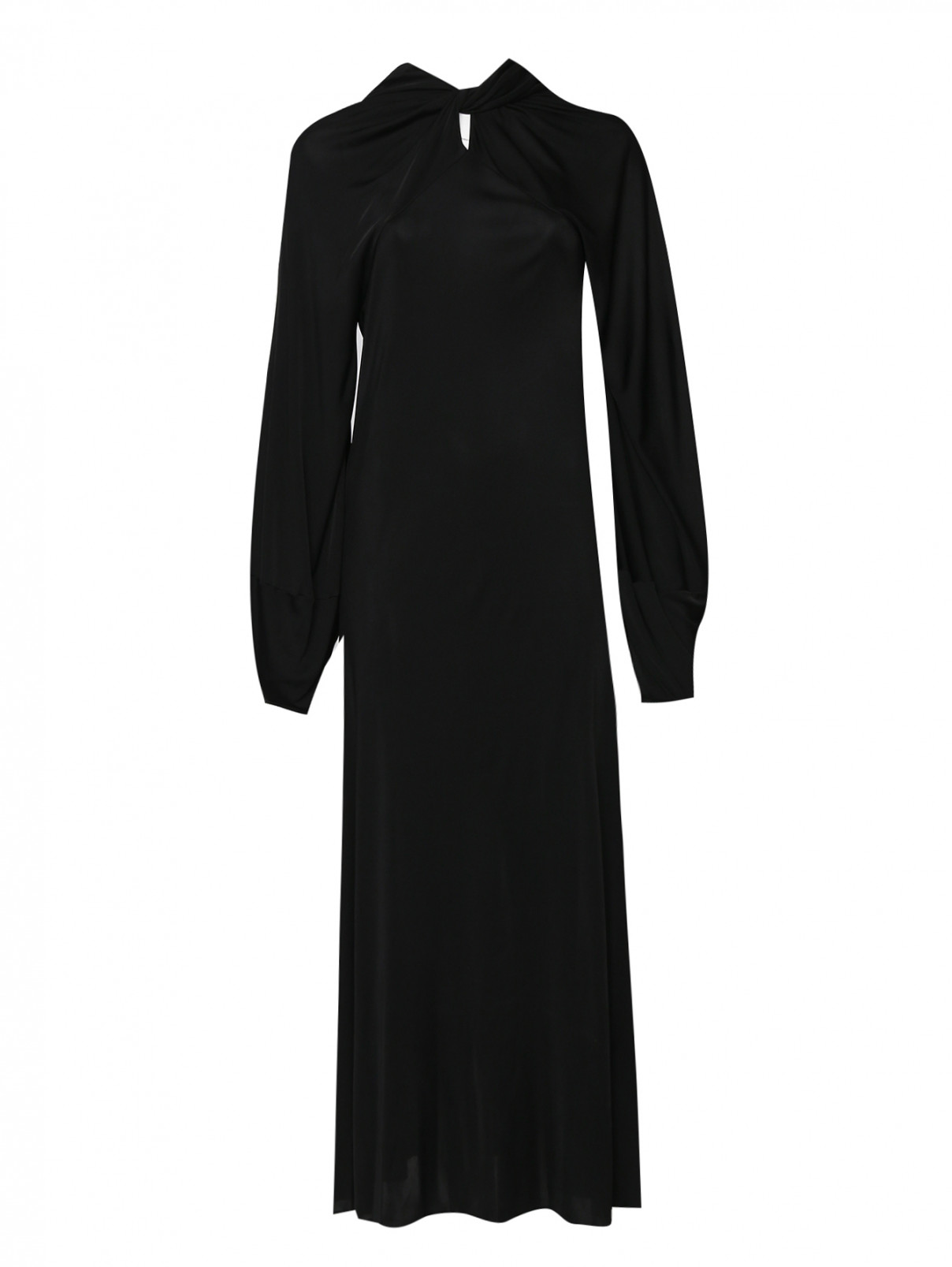 Платье из вискозы и шелка Maison Margiela  –  Общий вид  – Цвет:  Черный