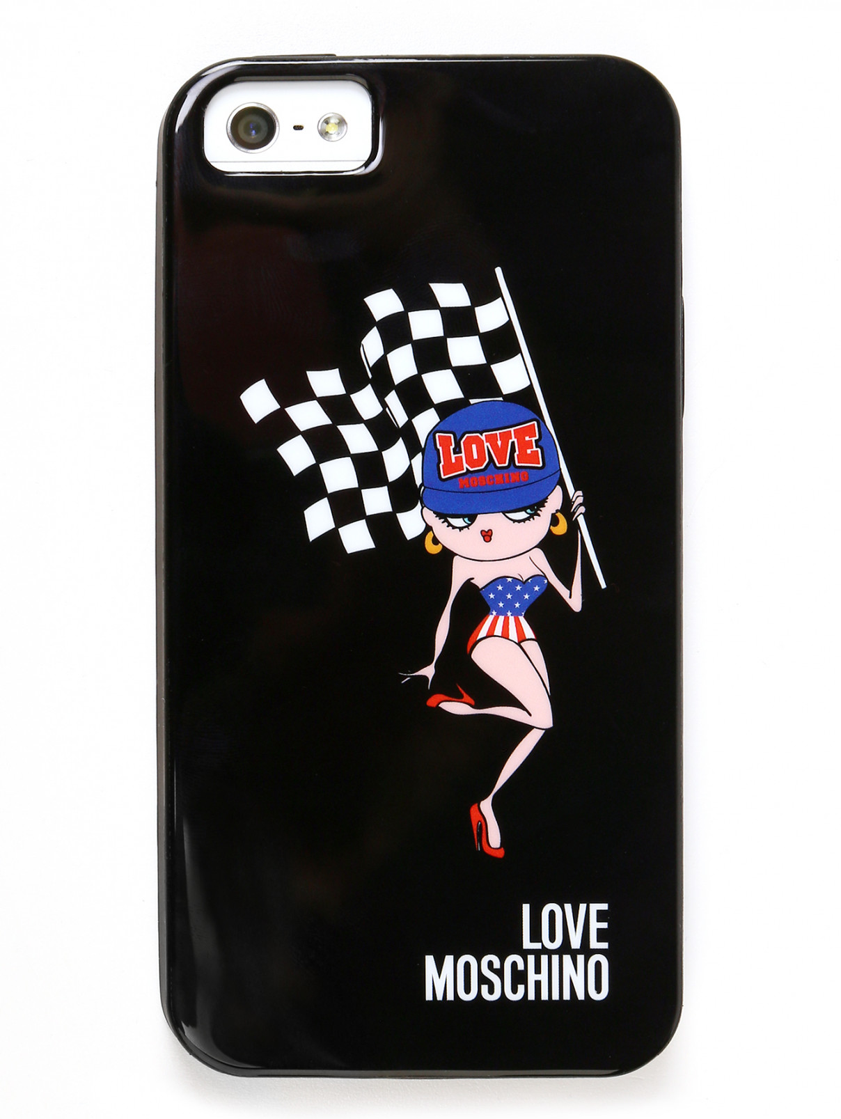 Чехол для iPhone 5/5S Love Moschino  –  Общий вид  – Цвет:  Черный