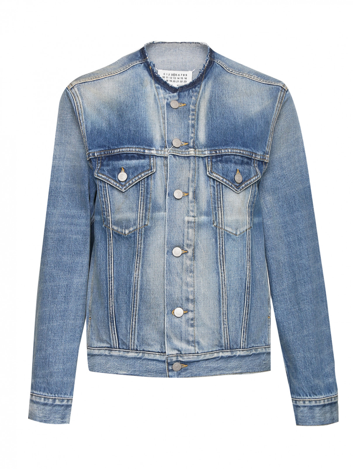 Джинсовая куртка с карманами Maison Margiela  –  Общий вид  – Цвет:  Синий