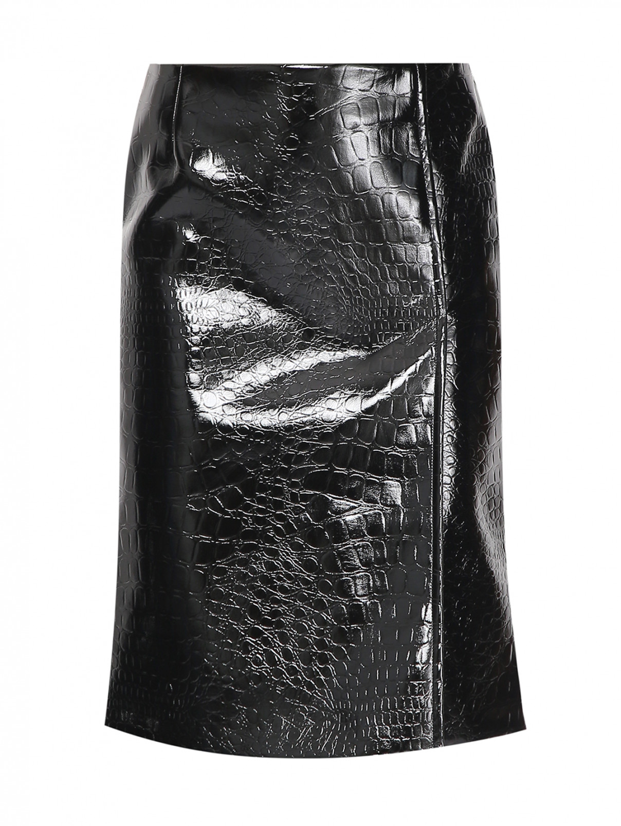 Юбка прямого кроя с разрезом Sportmax  –  Общий вид  – Цвет:  Черный