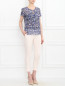 Блуза из хлопка и шелка с узором Armani Jeans  –  Модель Общий вид