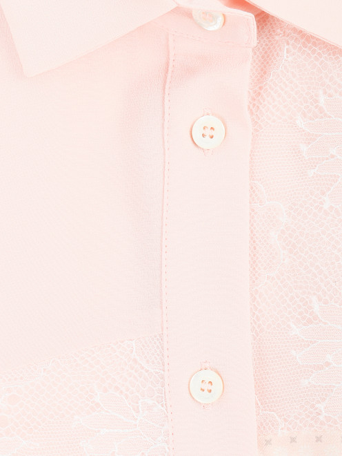 Блуза из шелка с узором и кружевом - Деталь