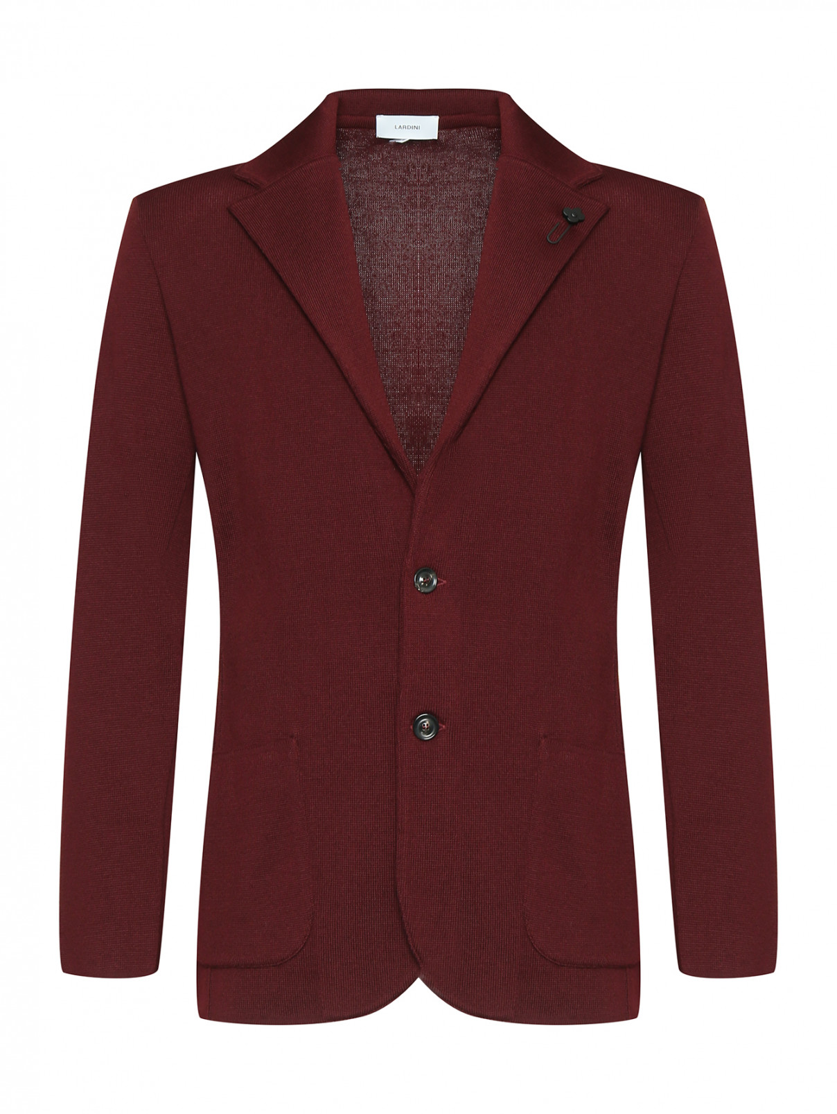 Трикотажный пиджак из шерсти LARDINI  –  Общий вид  – Цвет:  Красный
