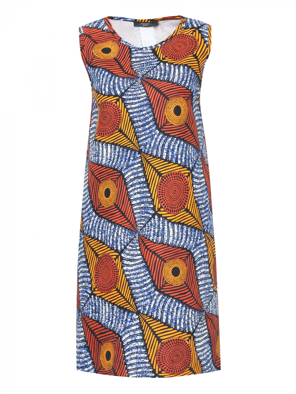 Платье-мини из хлопка с узором Weekend Max Mara  –  Общий вид  – Цвет:  Узор