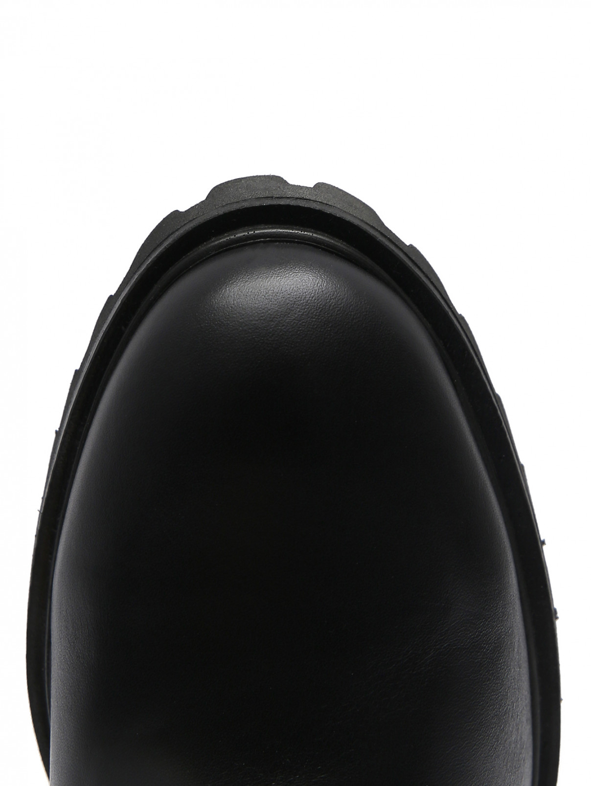 Ботинки из кожи на шнуровке Marina Rinaldi  –  Обтравка3  – Цвет:  Черный
