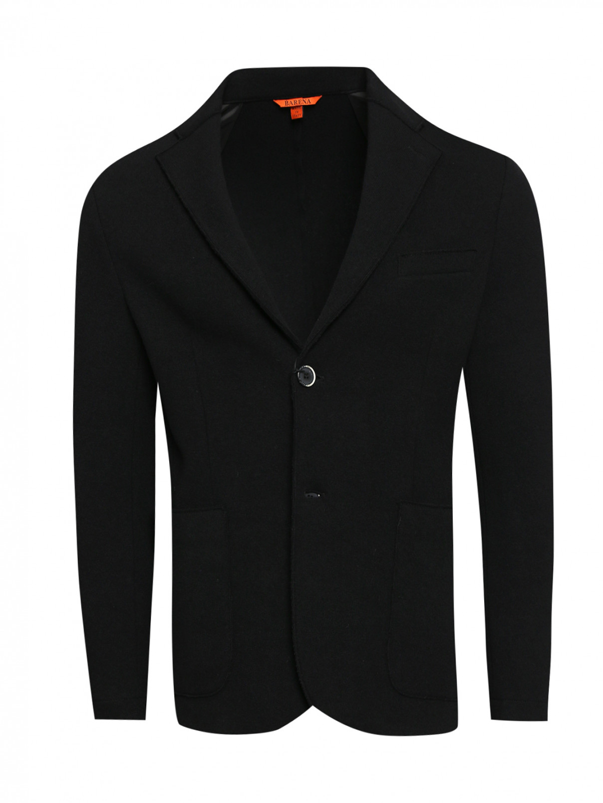 Пиджак однобортный из шерсти Barena  –  Общий вид  – Цвет:  Черный
