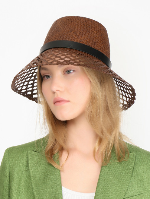 Однотонная плетеная шляпа  Weekend Max Mara - МодельОбщийВид