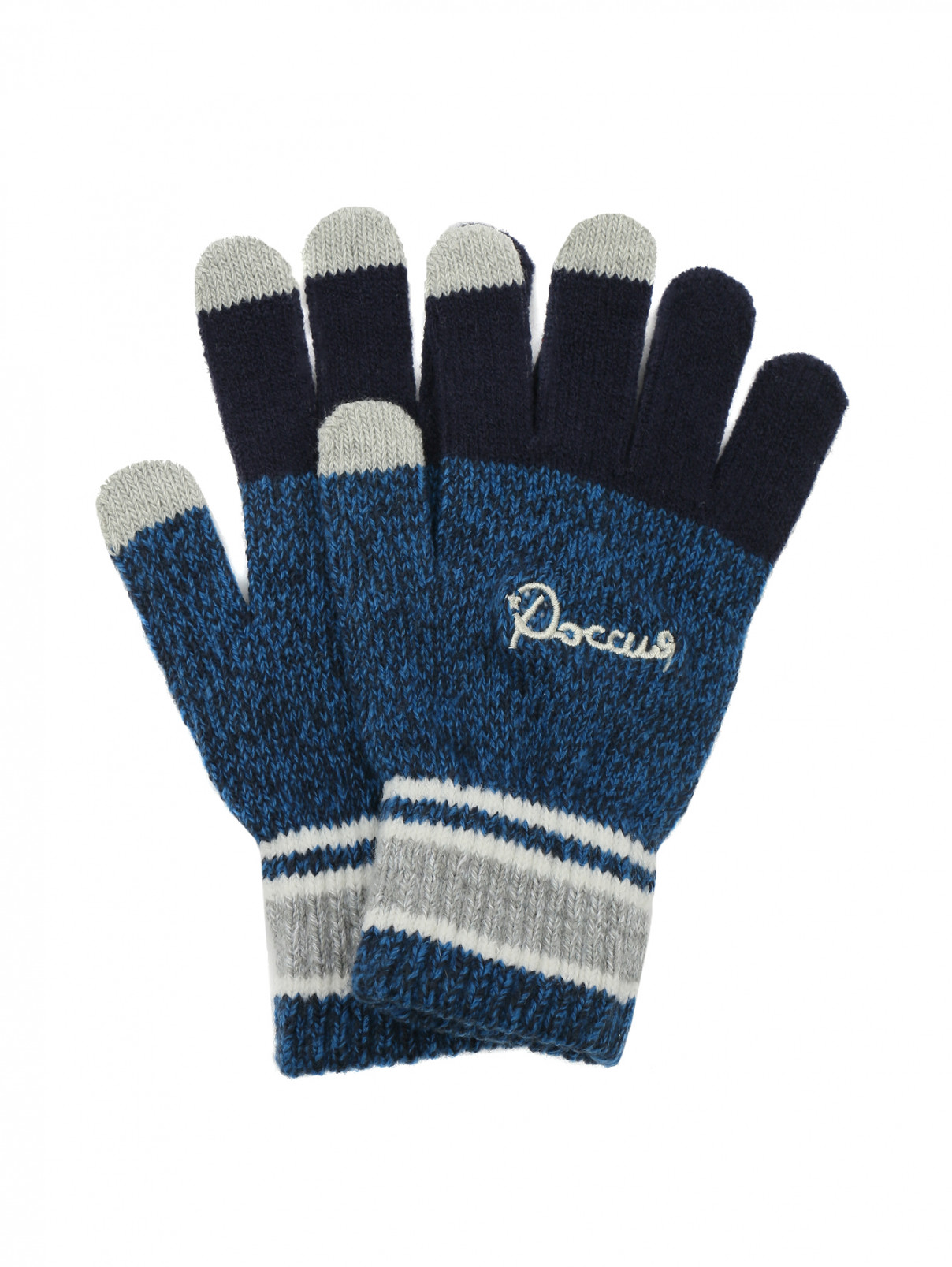 Перчатки с контрастной вставкой BOSCO  –  Общий вид  – Цвет:  Синий