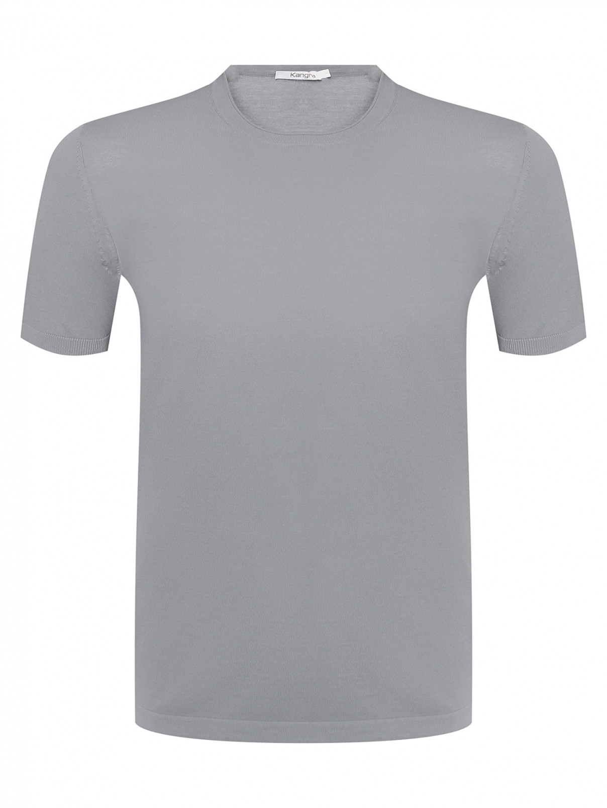 Однотонная футболка из хлопка Kangra Cashmere  –  Общий вид  – Цвет:  Серый