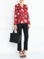 Блуза из шелка с узором и карманами Weekend Max Mara  –  Модель Общий вид