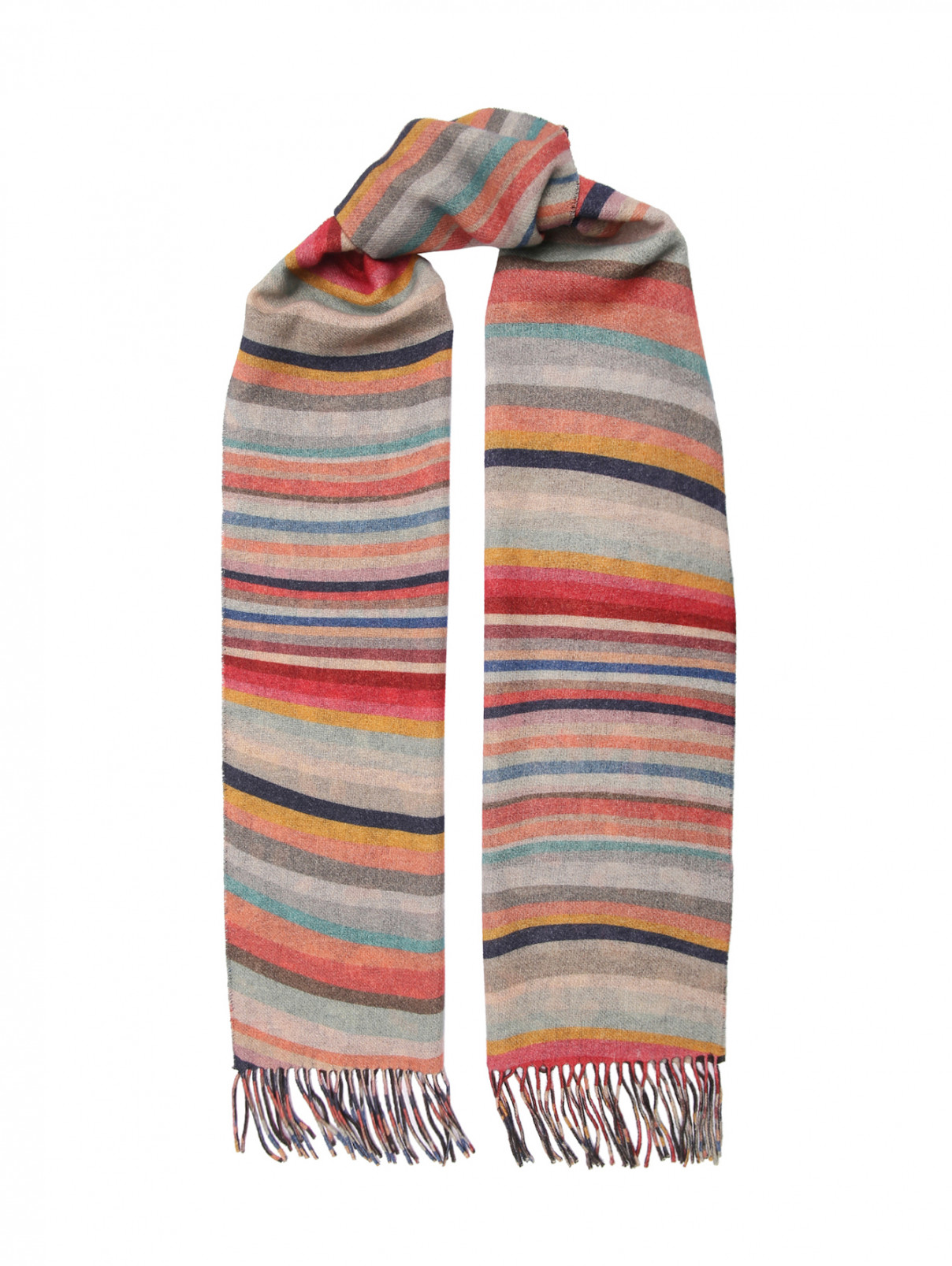 Двусторонний шарф из шерсти и кашемира Paul Smith  –  Общий вид  – Цвет:  Мультиколор