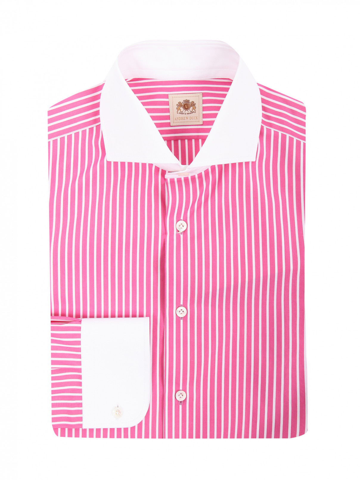 Рубашка из хлопка с узором "полоска" Andrew Duck  –  Общий вид  – Цвет:  Розовый