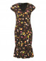 Платье с асимметричным низом и цветочным принтом Moschino Cheap&Chic  –  Общий вид