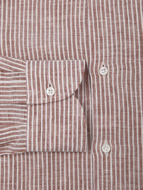 Рубашка из льна с узором полоска - Деталь