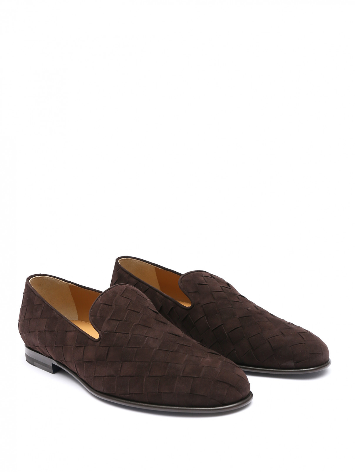 Плетеные слиперы из замши LARDINI  –  Общий вид  – Цвет:  Коричневый