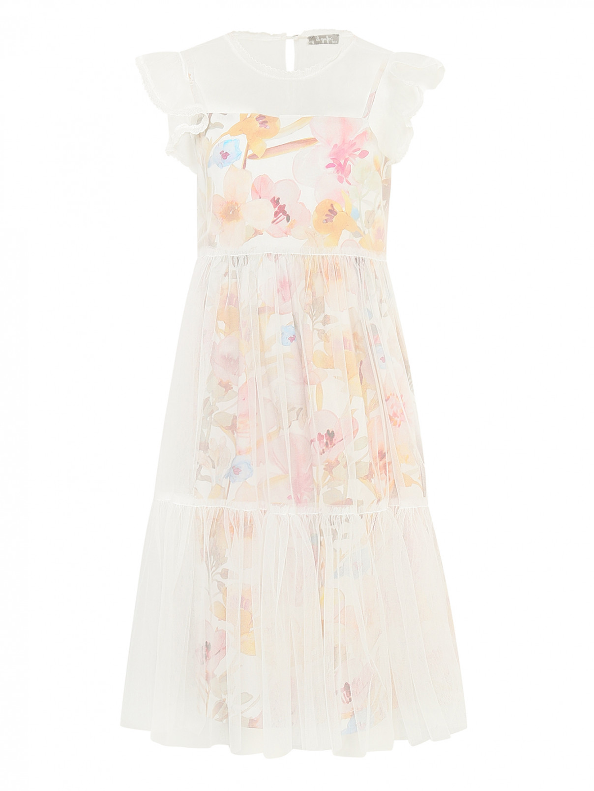 Двойное платье с узором Il Gufo  –  Общий вид  – Цвет:  Белый