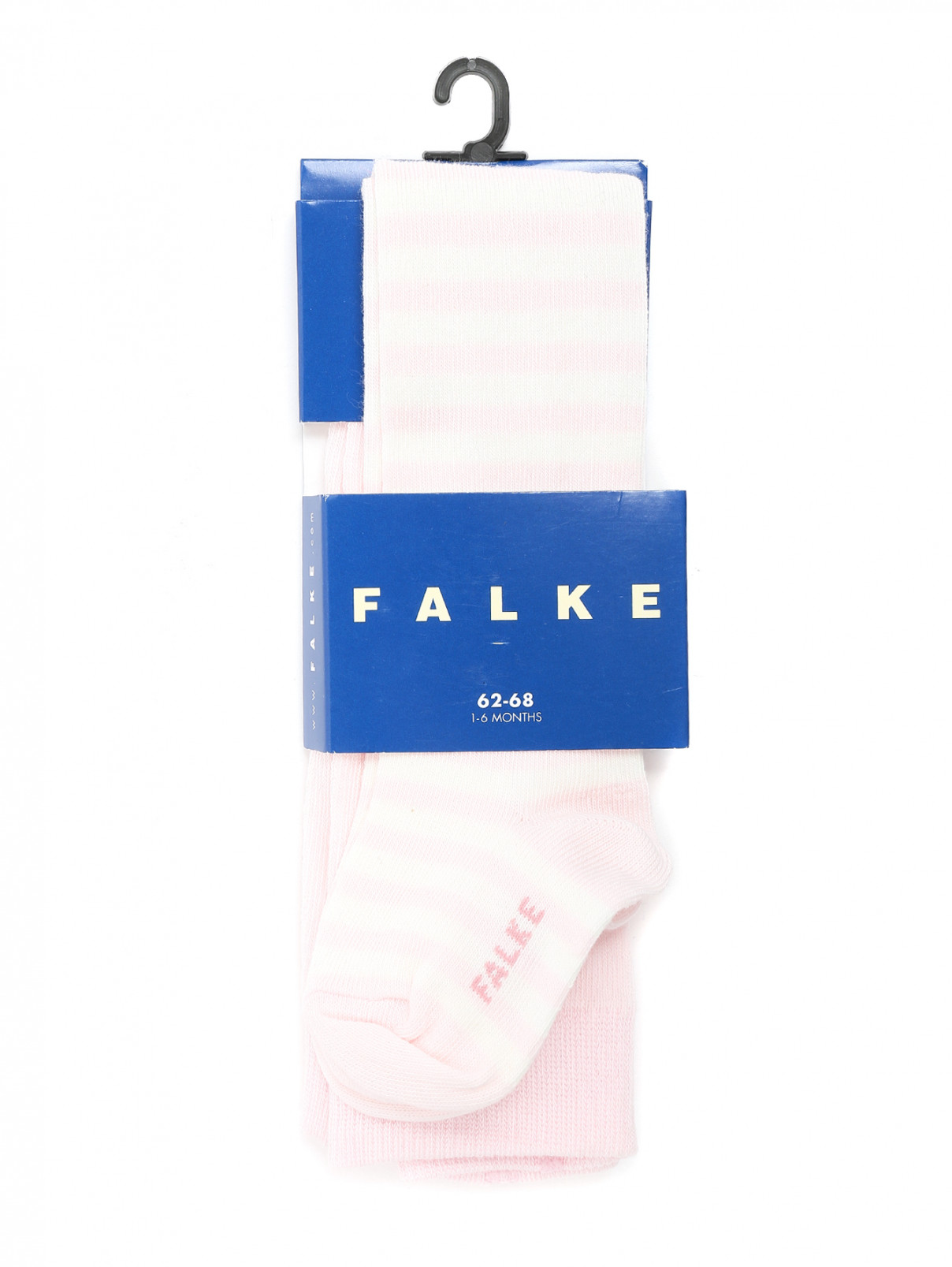 Колготки из хлопка с узором "полоска" Falke  –  Общий вид  – Цвет:  Розовый