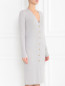 Платье-миди из шерсти фактурной вязки Mo&Co  –  Модель Верх-Низ