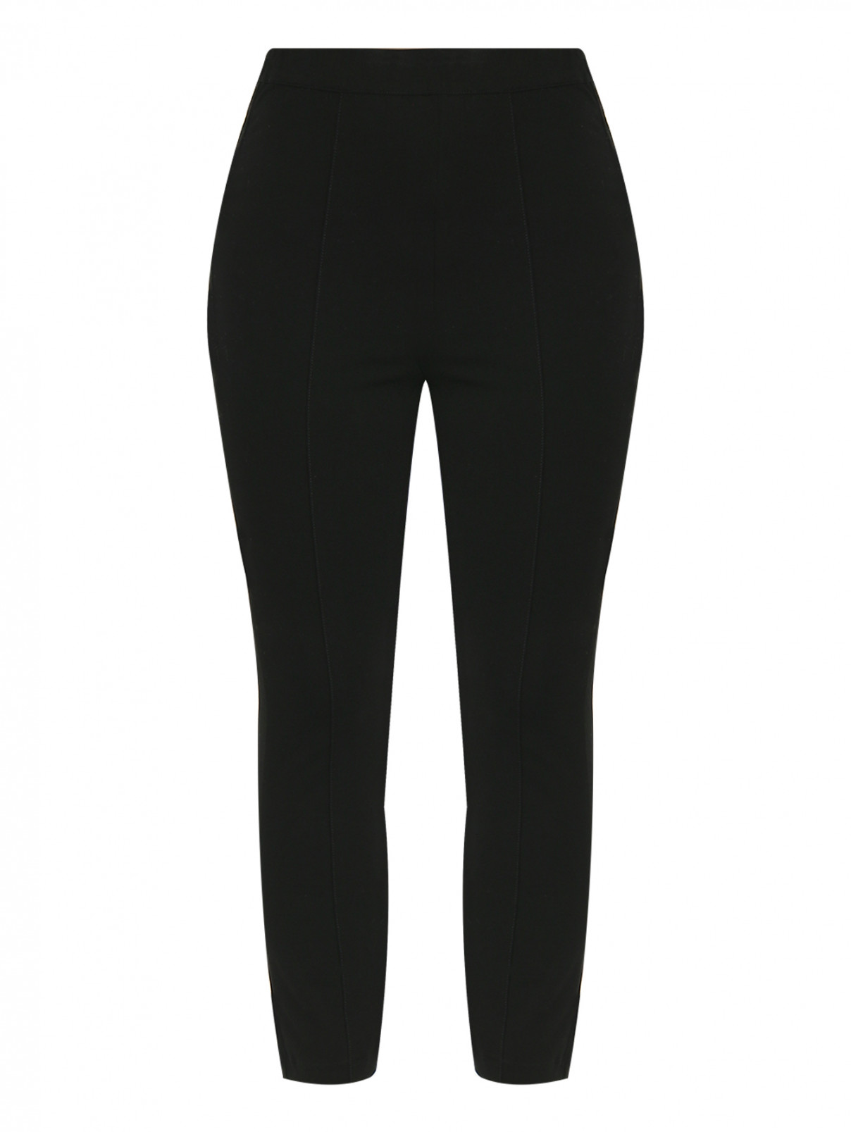 Трикотажные брюки на резинке Marina Rinaldi  –  Общий вид  – Цвет:  Черный