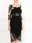 Платье-миди с сетчатыми вставками, расшитое бисером Pavoni  –  Модель Верх-Низ
