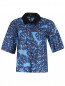 Блуза свободного кроя с цветочным узором Jil Sander Navy  –  Общий вид
