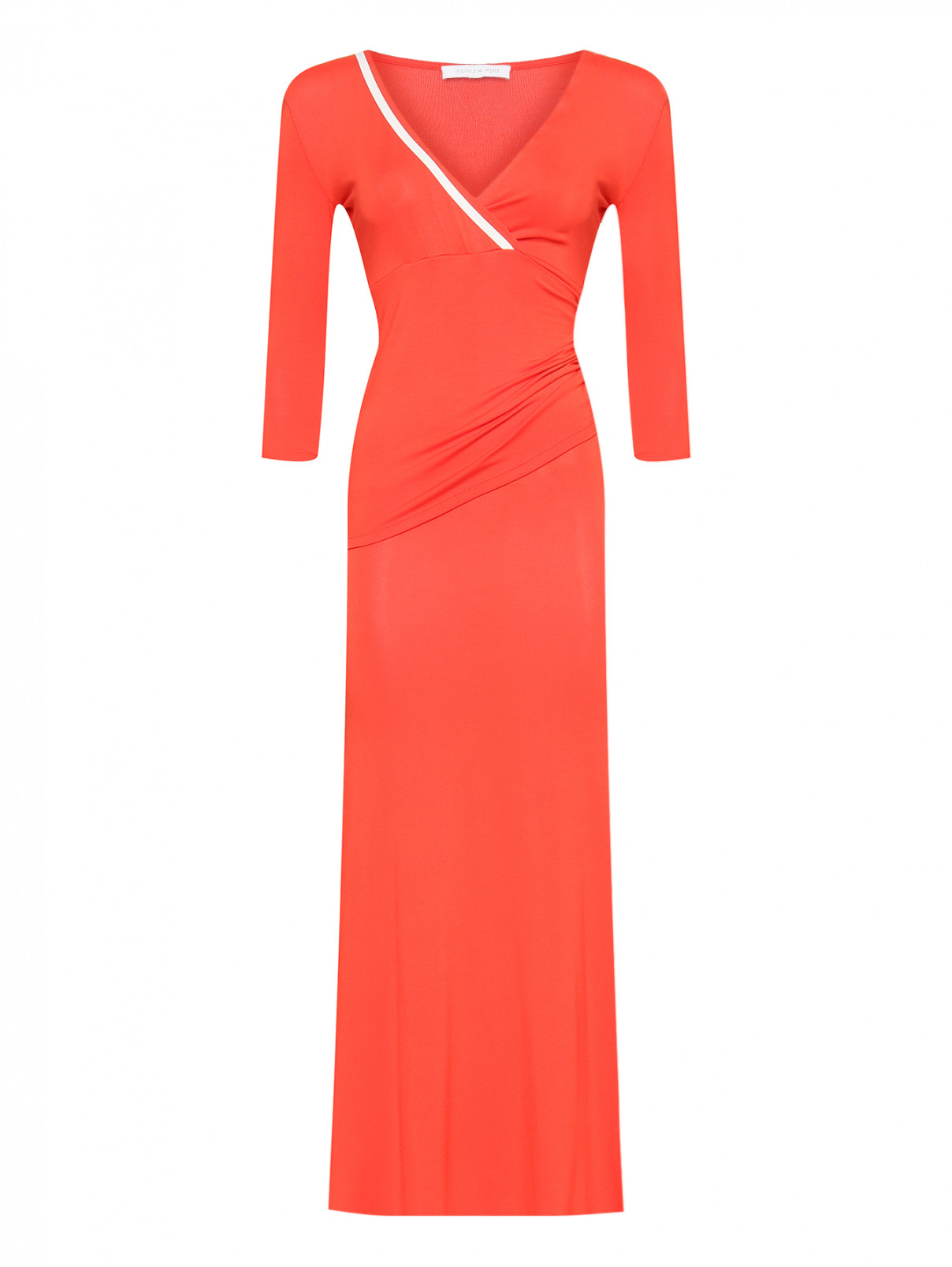 Трикотажное платье с разрезами Patrizia Pepe  –  Общий вид  – Цвет:  Красный
