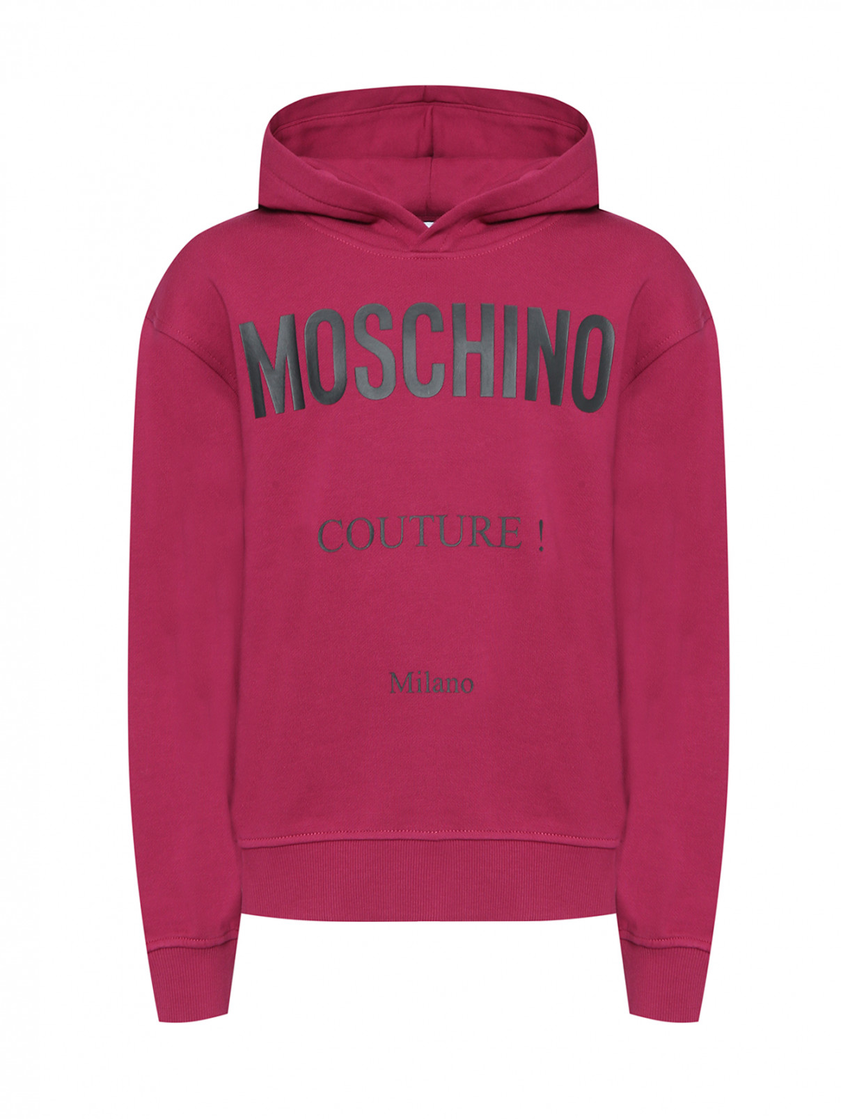 Толстовка из хлопка с логотипом Moschino  –  Общий вид  – Цвет:  Фиолетовый