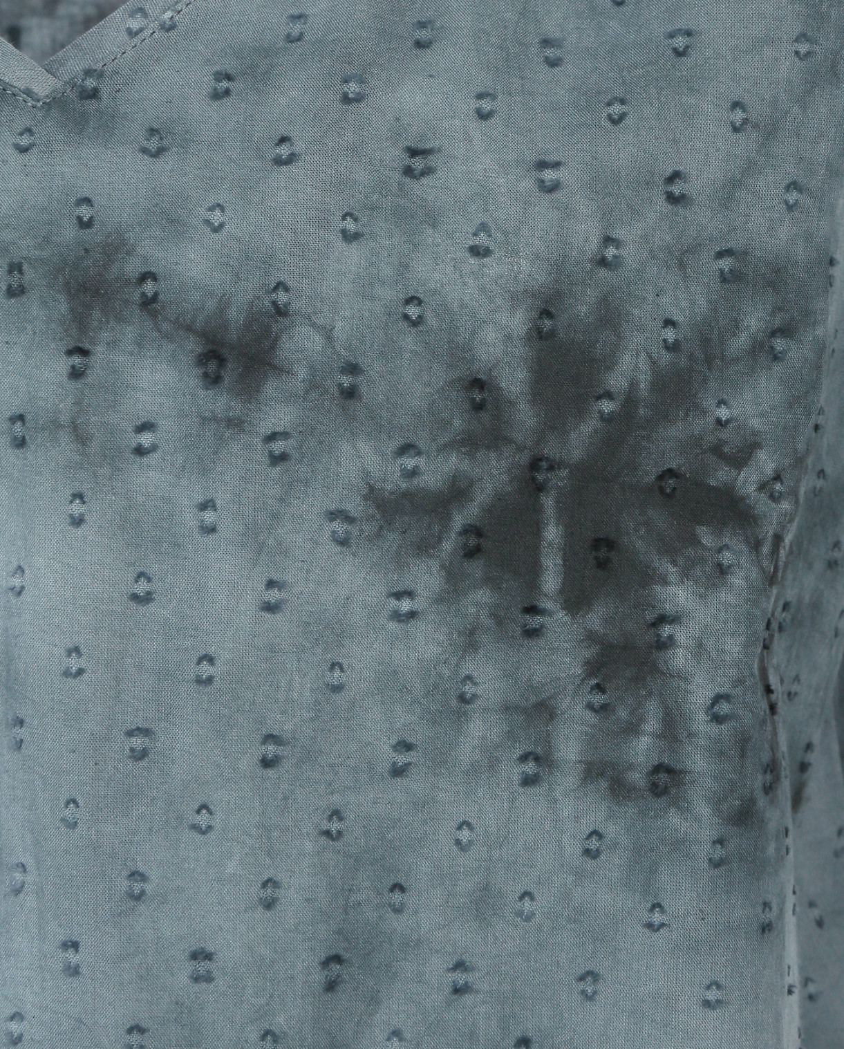 Блуза из хлопка с V-образным вырезом и короткими рукавами Swildens  –  Деталь  – Цвет:  Серый