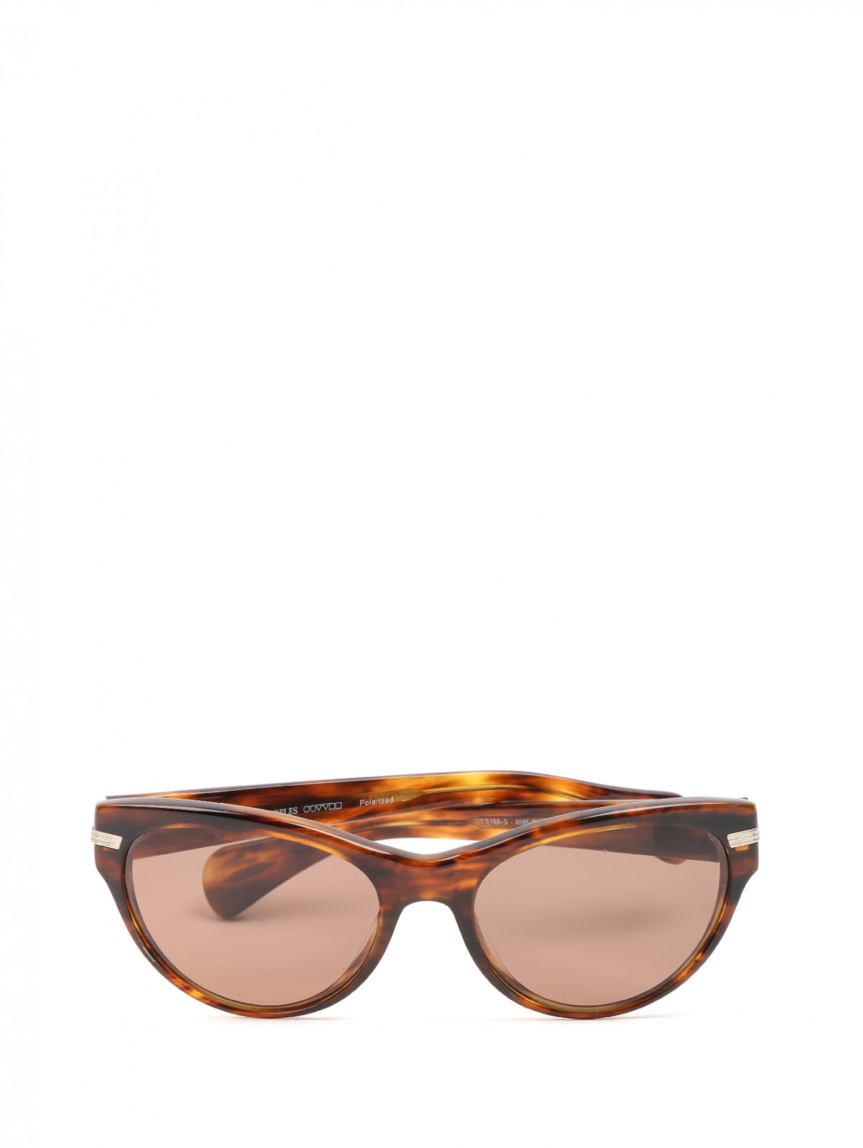 Солнцезащитные очки в пластиковой оправе с узором Oliver Peoples  –  Общий вид  – Цвет:  Коричневый