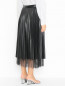 Плиссированная юбка-миди с кружевной отделкой Marina Rinaldi  –  МодельВерхНиз1