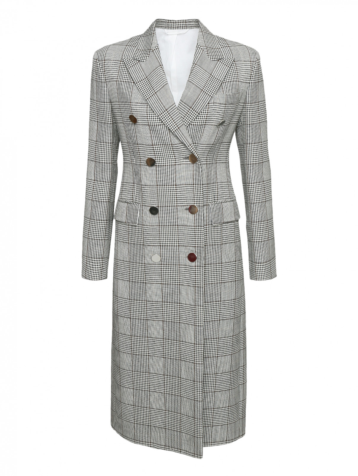 Пальто из шерсти с узором клетка Calvin Klein 205W39NYC  –  Общий вид  – Цвет:  Узор