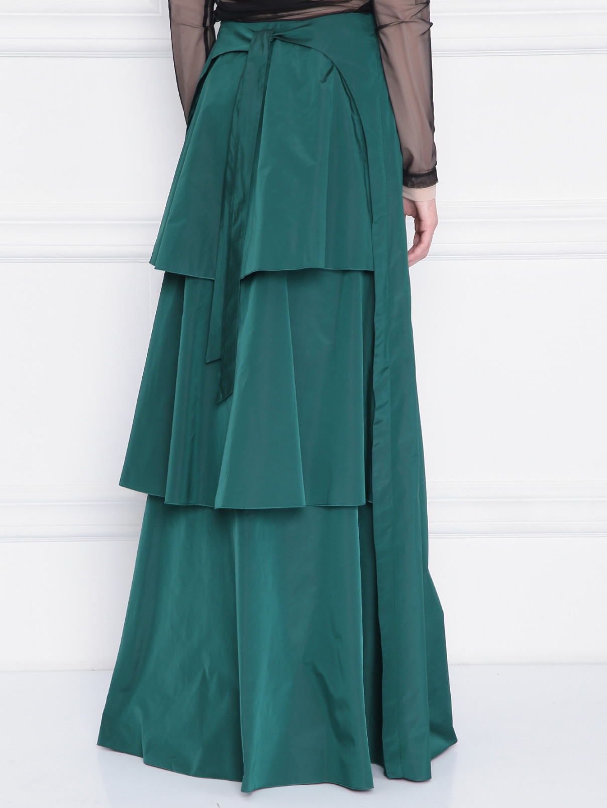 Юбка-макси из смешанного шелка Alberta Ferretti  –  МодельВерхНиз1  – Цвет:  Зеленый