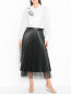 Плиссированная юбка-миди с кружевной отделкой Marina Rinaldi  –  МодельОбщийВид